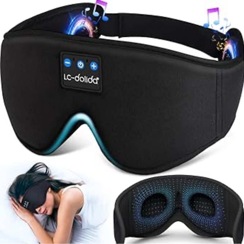 LC-dolida Sleep Headphones, 3D Sleep Mask Bluetooth Ultra-Thin Stereo Speakers